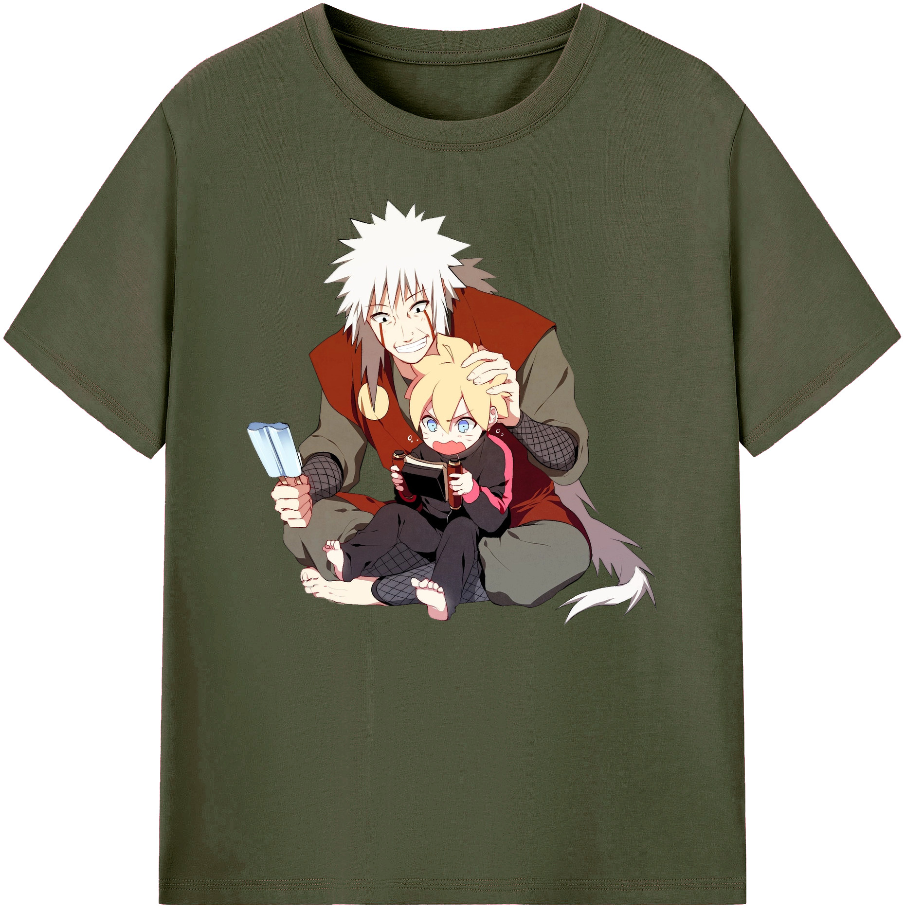 （画像用） NARUTO -ナルト- 自来也（じらいや） Jiraiya 綿100％ メンズ半袖Tシャツ｜肌触りやわらか＆通気性